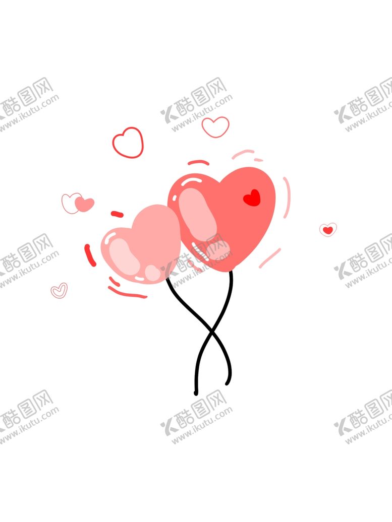 编号：26479109141541239688【酷图网】源文件下载-手绘爱心粉色气球