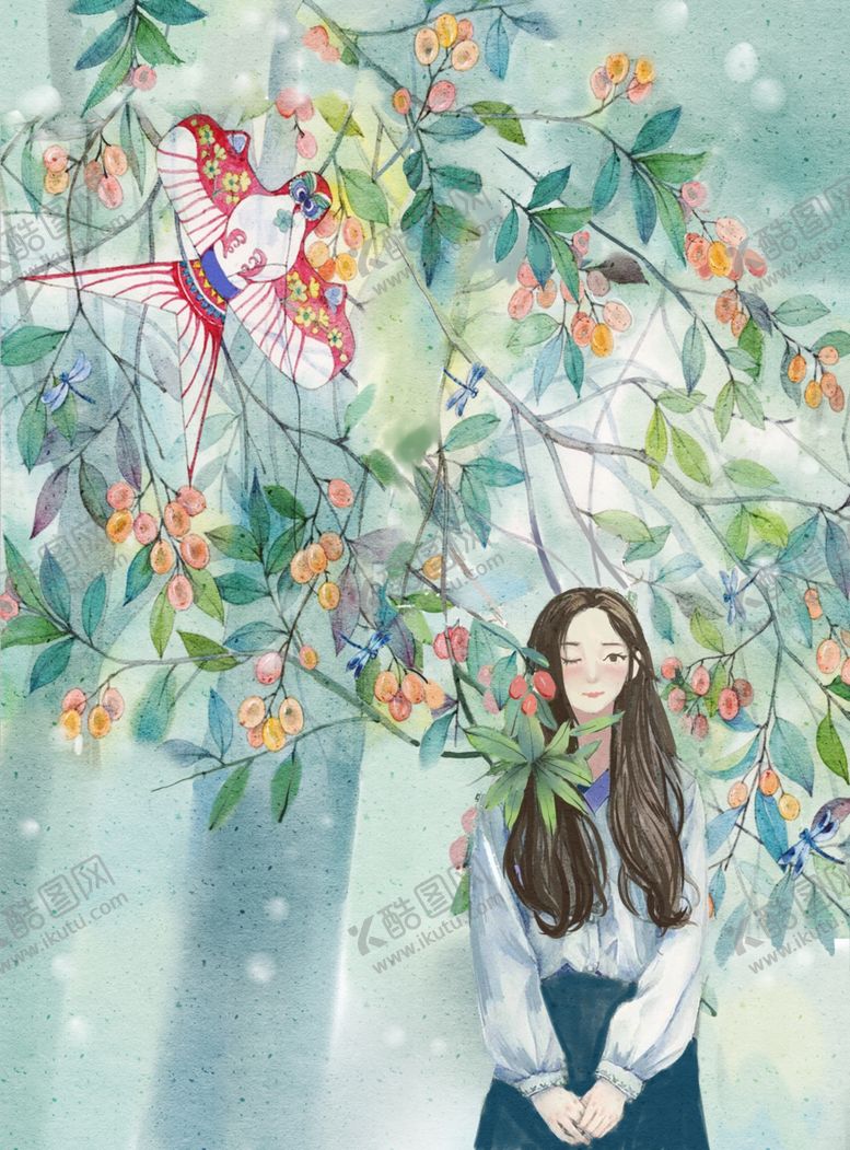 编号：92957505071333285529【酷图网】源文件下载-人物女性清新插画卡通素材