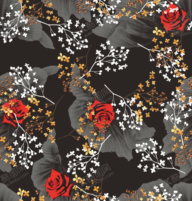 编号：63922807030443096292【酷图网】源文件下载-手绘花玫瑰花大牌花乱花