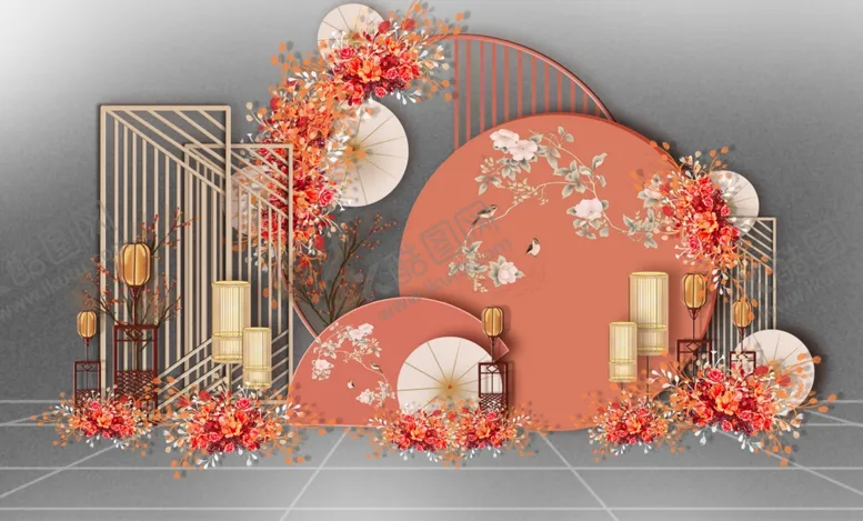 编号：92426405112008049097【酷图网】源文件下载-中式婚礼效果图