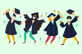 毕业生礼服学学士帽结