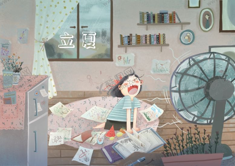 编号：61732106170005009588【酷图网】源文件下载-立夏儿童插画