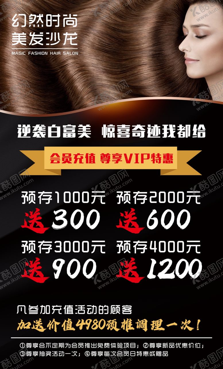 编号：66605305090001262966【酷图网】源文件下载-美发充值海报