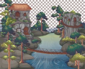 卡通自然风景