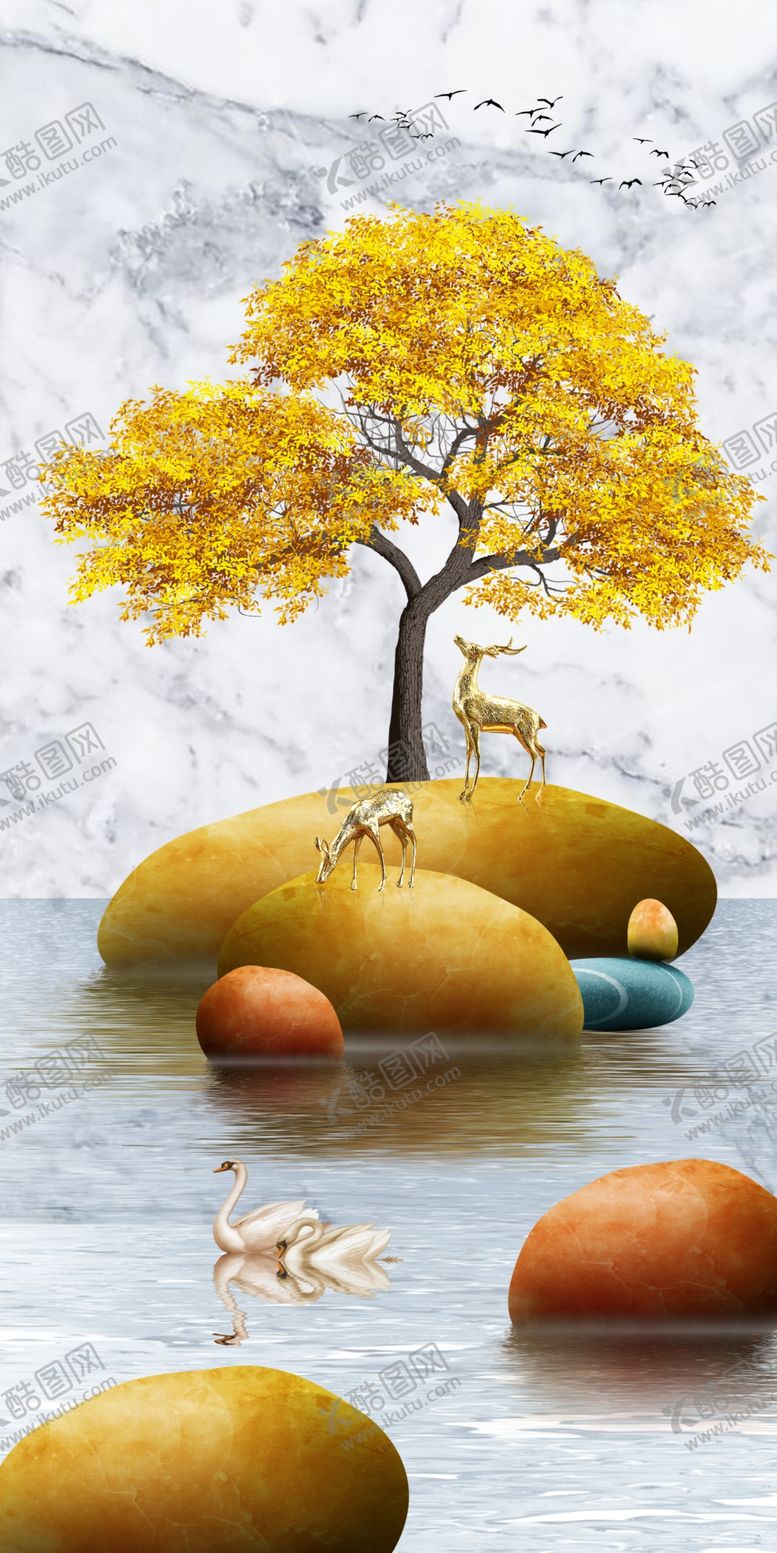 编号：40443809270309373695【酷图网】源文件下载-石来运转玄关装饰画