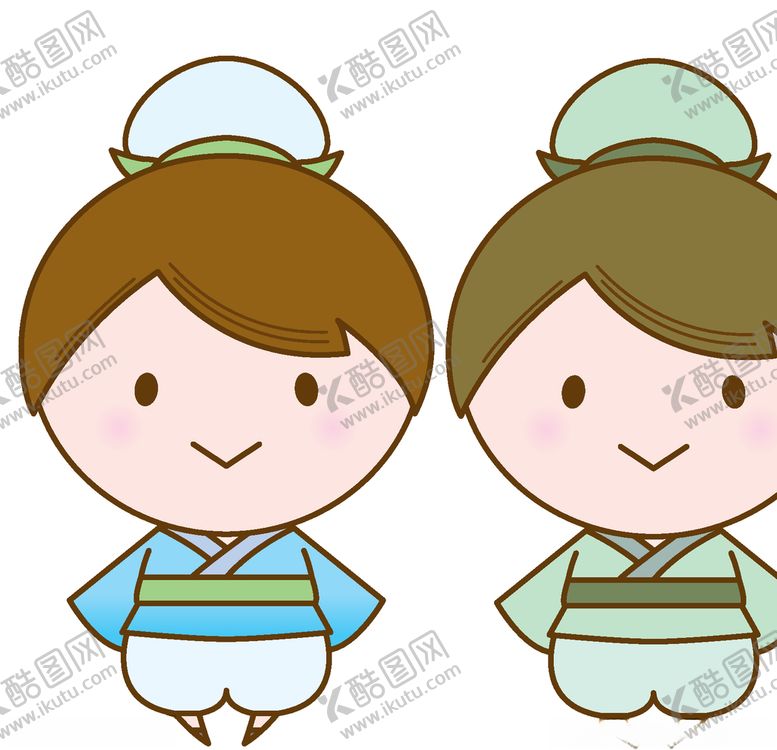 编号：30437510291053181101【酷图网】源文件下载-古代男孩卡通插画矢量插画