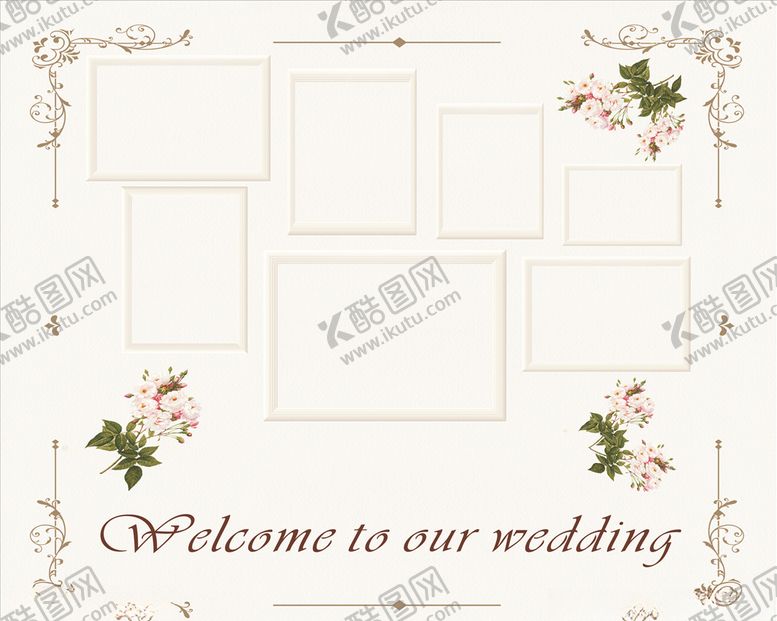 编号：39056106152048552514【酷图网】源文件下载-婚礼迎宾牌结婚字母花纹