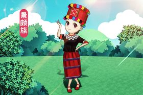 民族卡通人像民族写真