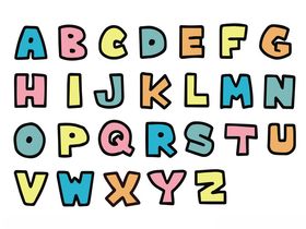 彩色卡通风格英文字母展示