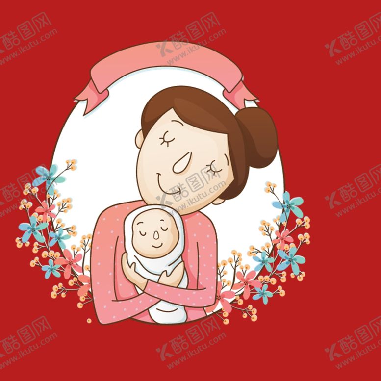 编号：85716302191552109412【酷图网】源文件下载-手绘亲子人物