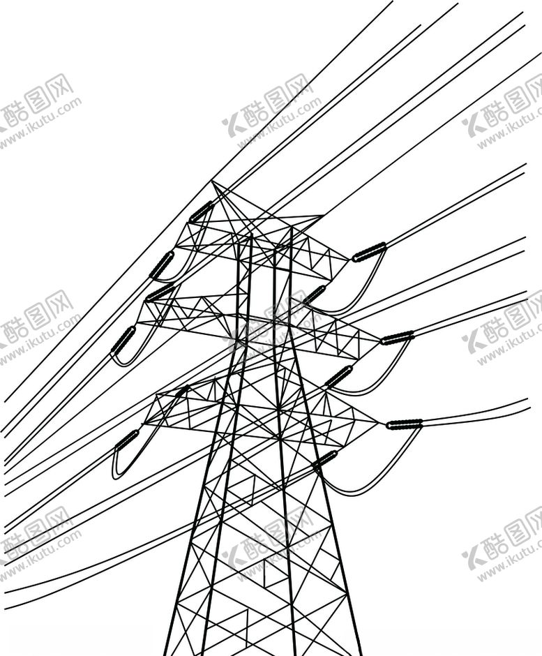 编号：85930507121800499081【酷图网】源文件下载-矢量高压电线铁塔