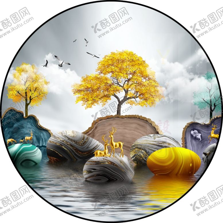 编号：84743006280607464290【酷图网】源文件下载-轻奢装饰画图片