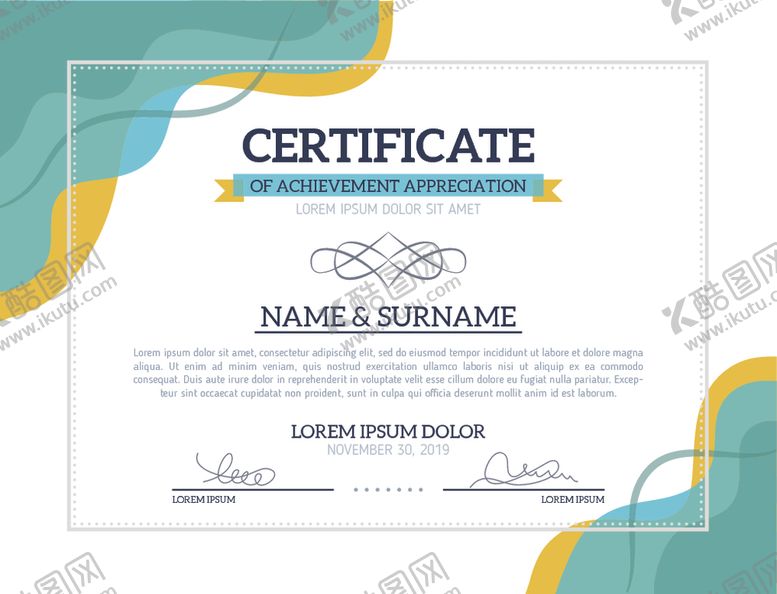 编号：59821310101845349616【酷图网】源文件下载-证书模板