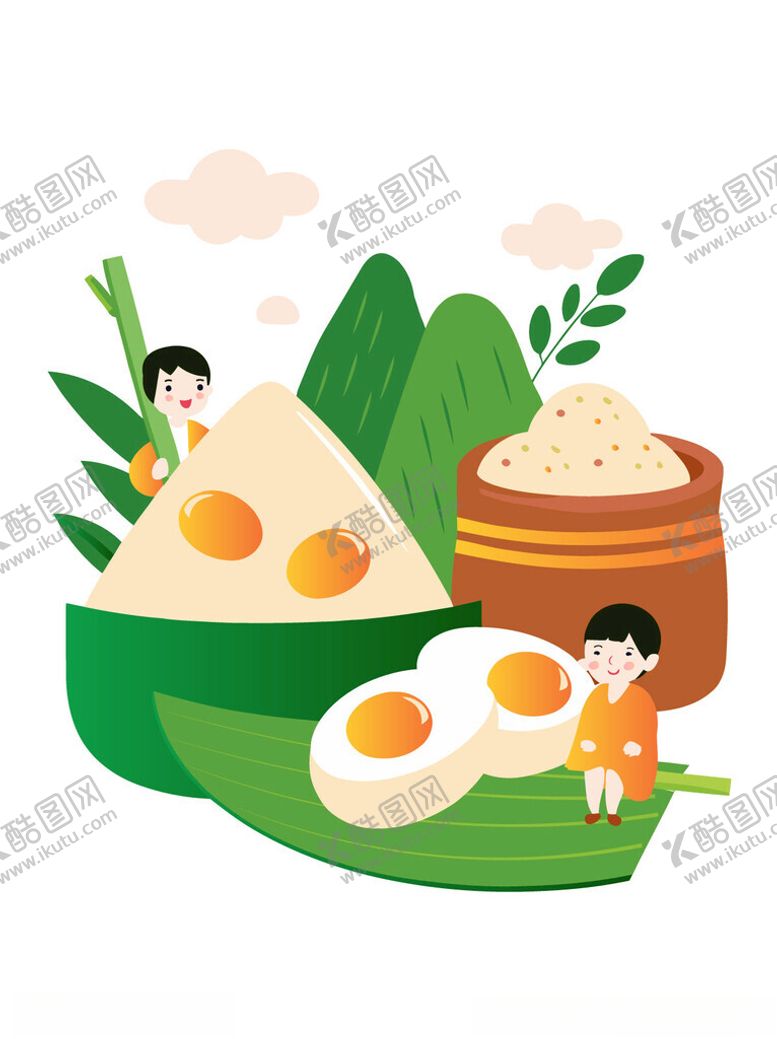 编号：60207405242304566787【酷图网】源文件下载-端午美食粽子与咸鸭蛋