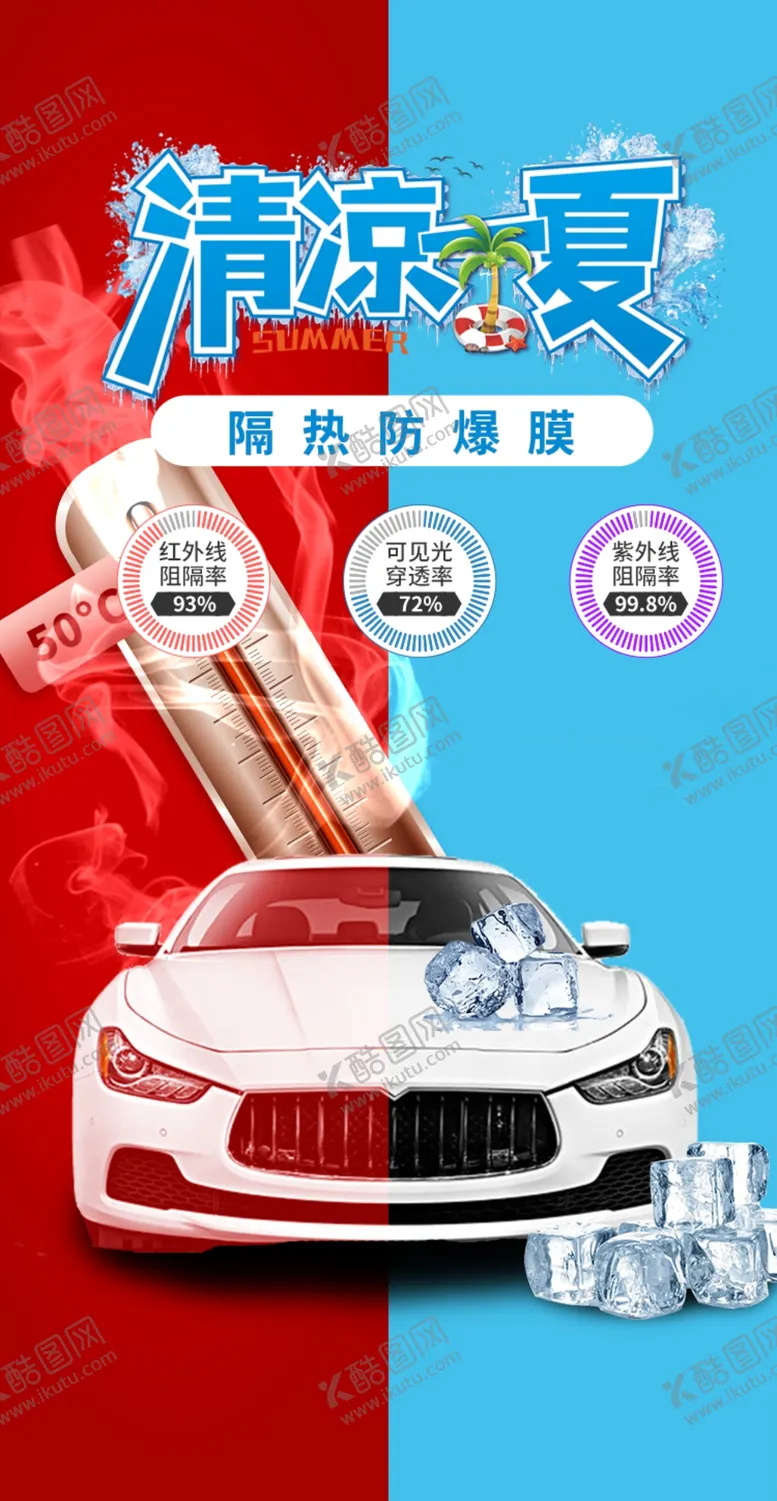 编号：99506206290112107015【酷图网】源文件下载-汽车隔热膜海报