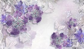 浮雕花珠宝花花藤背景墙