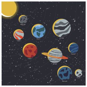 宇宙插画漫太空起飞火星
