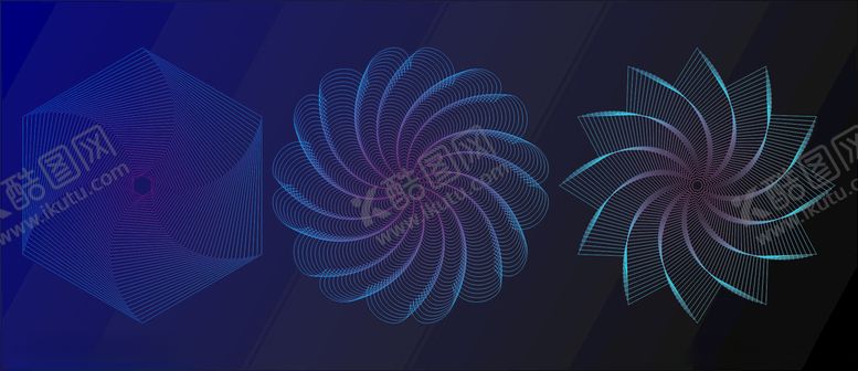 编号：47244903222132483140【酷图网】源文件下载-矢量科技渐变不规则线条图形