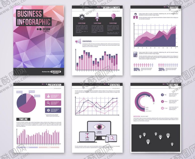 编号：66301203312022316134【酷图网】源文件下载-多样商务图表模板集合