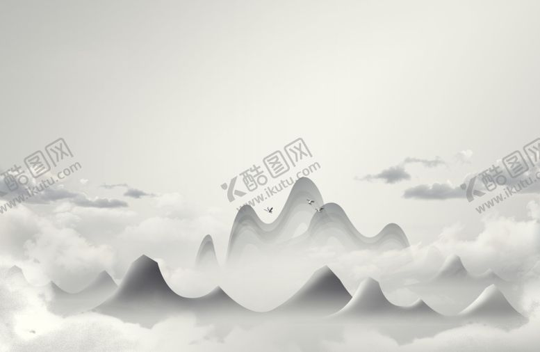 山水背景画中国风包装