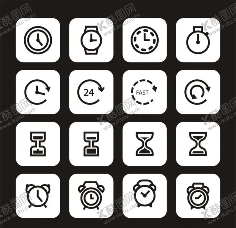 编号：62599610291006556524【酷图网】源文件下载-倒计时闹钟时间图标