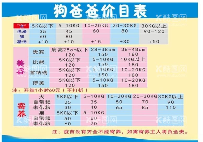 编号：21631503091517454689【酷图网】源文件下载-狗爸爸价格表