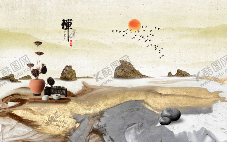 编号：42744910260155568521【酷图网】源文件下载-禅意装饰画