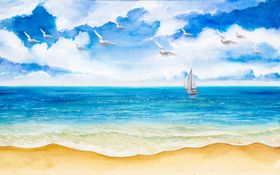 大海油画