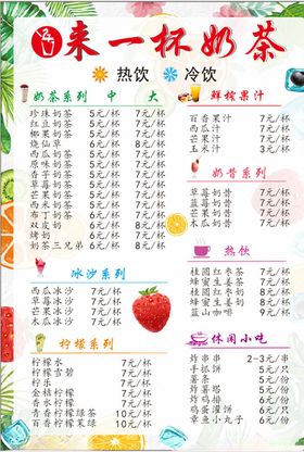 价目表菜牌