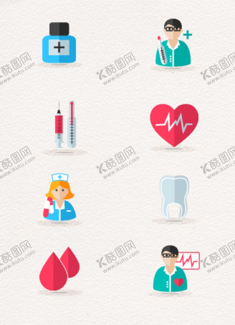 编号：63834501151429202433【酷图网】源文件下载-扁平化医疗小图标