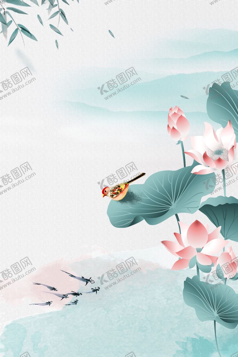 编号：38426906232036106033【酷图网】源文件下载-夏日荷花背景