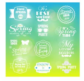 春季派对主题装饰图标集