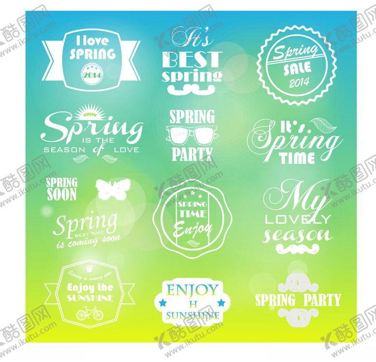 编号：43350104032026453164【酷图网】源文件下载-春季派对主题装饰图标集