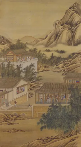 雍正十二月行乐图十月画像