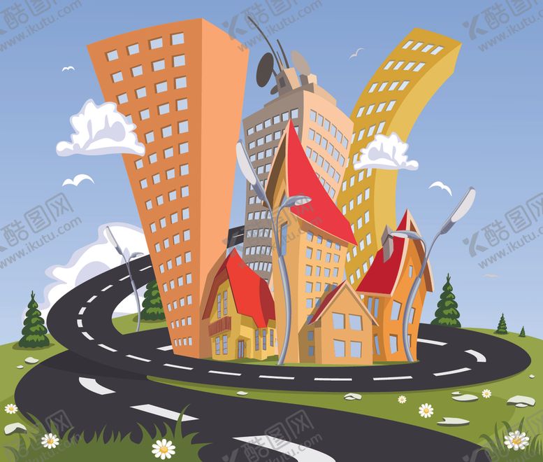 编号：37482309300224059711【酷图网】源文件下载-卡通城市建筑