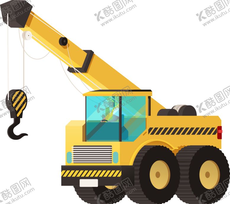 吊车挖掘机超重机大海报元素