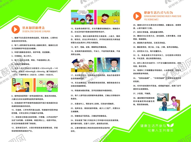 编号：61199806282236093907【酷图网】源文件下载-健康素养66条