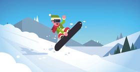 冬季圣诞节城市风景插画