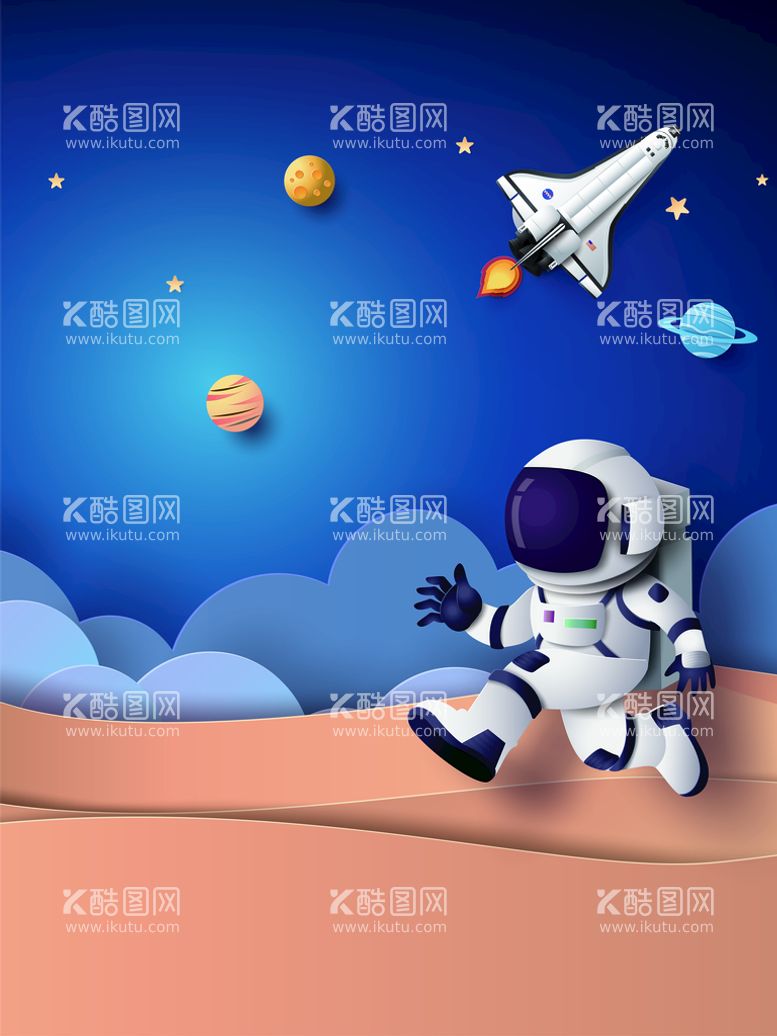 编号：56234709182037486924【酷图网】源文件下载-未来动漫太空宇宙宇航员儿童房