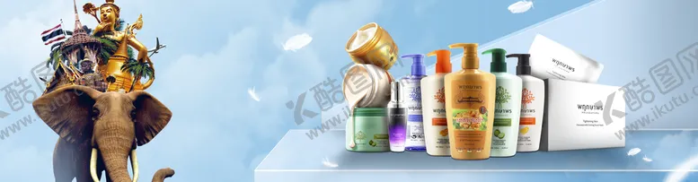 编号：81753009142112107034【酷图网】源文件下载-泰国元素洗发水横版宣传图PSD