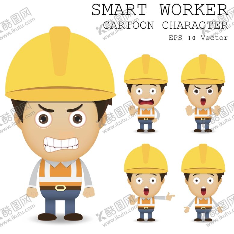 编号：30786909262002579163【酷图网】源文件下载-卡通建筑工人