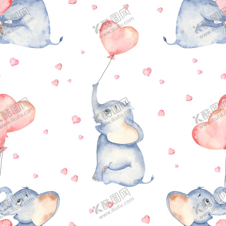 编号：86084909201114273743【酷图网】源文件下载-卡通水彩动物小象
