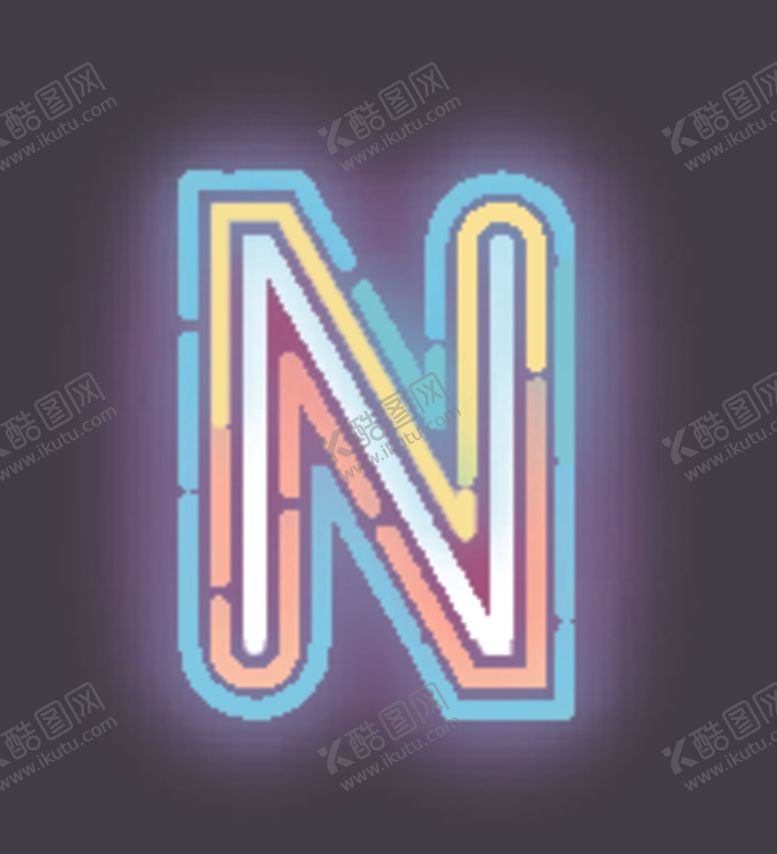 编号：76230606160935511713【酷图网】源文件下载-霓虹灯字母N