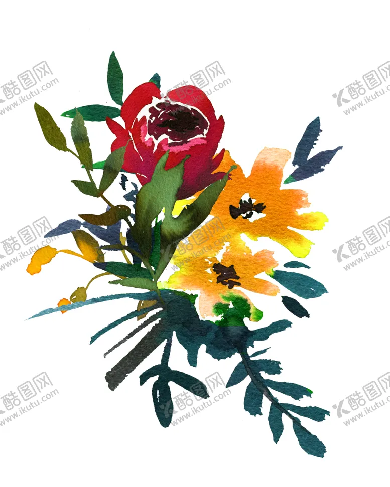 编号：62649101271228231215【酷图网】源文件下载-水彩花