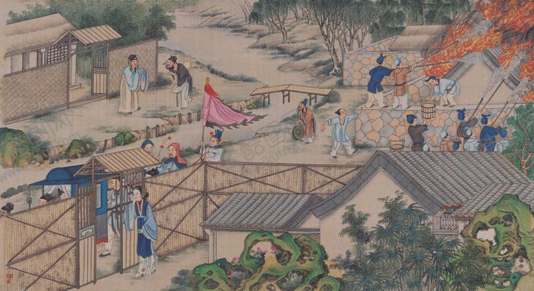 编号：43027309280347291417【酷图网】源文件下载-红楼梦场景精美工笔画