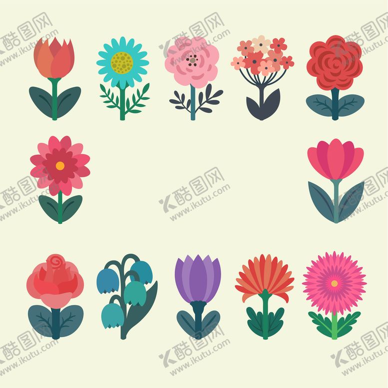 编号：31502410082216247945【酷图网】源文件下载-各种花朵手绘
