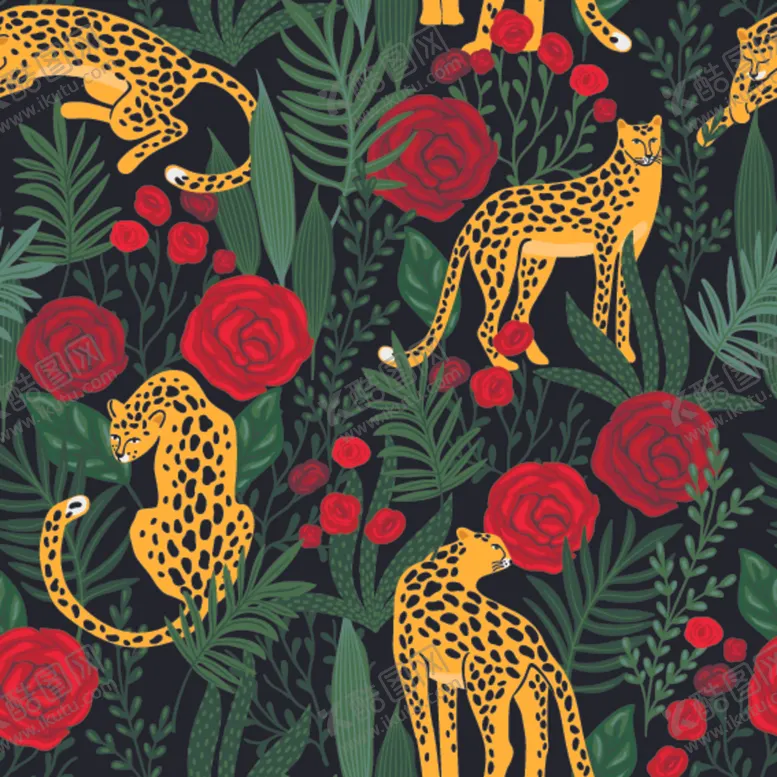 编号：65058410122353245000【酷图网】源文件下载-丛林无缝花纹