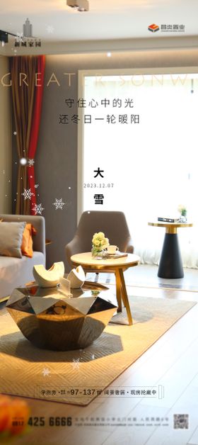 大雪海报二十四节气花小