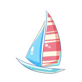 渐变手绘帆船