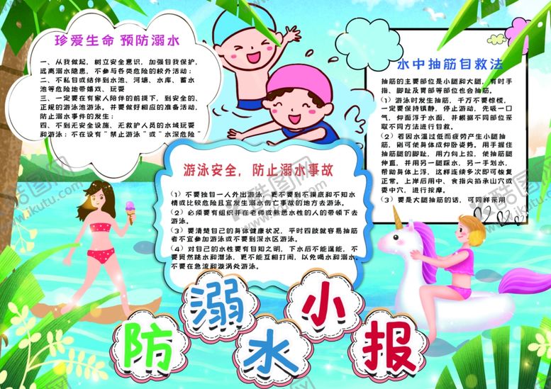 编号：65007109282325082611【酷图网】源文件下载-游泳小报